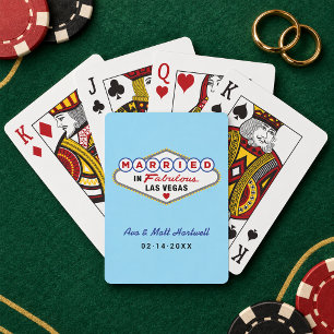 Getrouwd op een Prachtige Las Vegas Huwelijks Mono Pokerkaarten