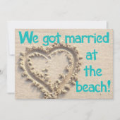 Getrouwd op het strand huwelijksfeest uitnodiging (Voorkant)
