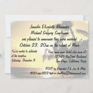 Getrouwd op Maui-aankondiging met bruiloft foto Kaart