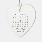 Getrouwd Ornament, huwelijkscadeau, trouwdatum Keramisch Ornament (Links)