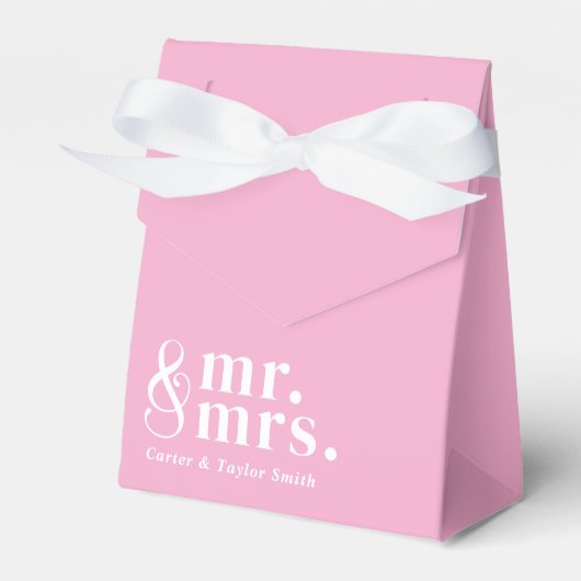 Getrouwd paar bruiloft repetitie diner bedankdoosjes (Voorkant Zijde)