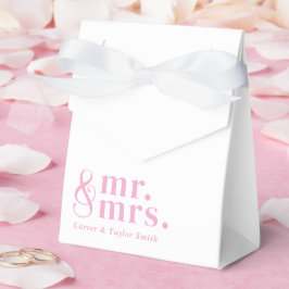 Getrouwd paar bruiloft repetitie diner bedankdoosjes