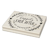 Getrouwd paar gelukkig ooit na terugkeer adres rubberstempel (Stempel)