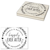 Getrouwd paar gelukkig ooit na terugkeer adres rubberstempel (Gestempeld)