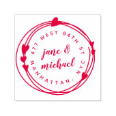 Getrouwd paar Hand getrokken krans retouradres Zelfinktende Stempel (Design)
