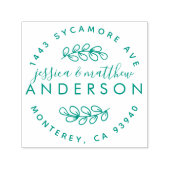 getrouwd paar lief rustiek script retour adres  zelfinktende stempel (Design)