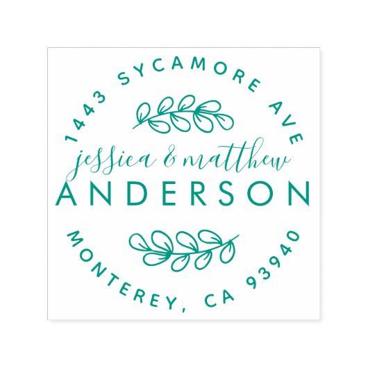 getrouwd paar lief rustiek script retour adres  zelfinktende stempel (Design)