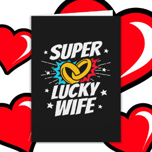 Getrouwd Paar Lucky Vrouw Schattige Bruiloft Jubil Kaart