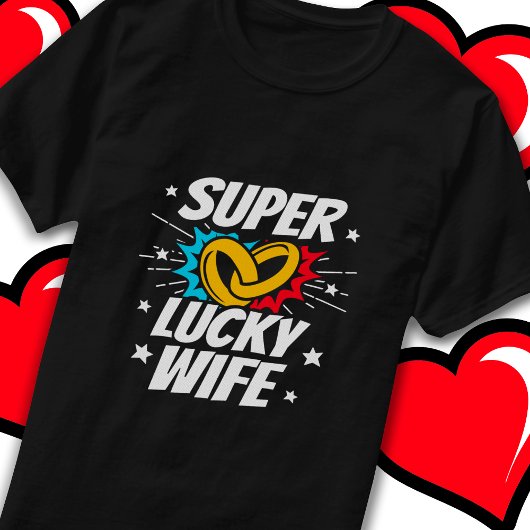 Getrouwd Paar Lucky Vrouw Schattige Bruiloft Jubil T-shirt