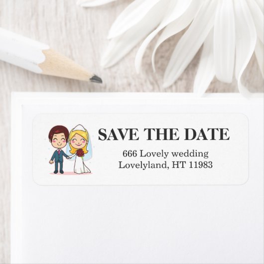 Getrouwd paar met handen etiket (Insitu)