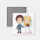 Getrouwd paar met handen magneet (Voorkant / Achterkant)