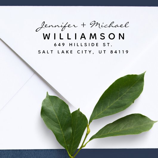 Getrouwd paar Modern minimalistisch retour adres Zelfinktende Stempel