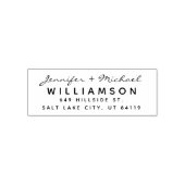 Getrouwd paar Modern minimalistisch retour adres Zelfinktende Stempel (Design)