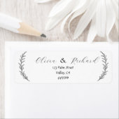 Getrouwd paar retour adreslabels etiket (Insitu)