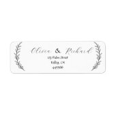 Getrouwd paar retour adreslabels etiket (Voorkant)