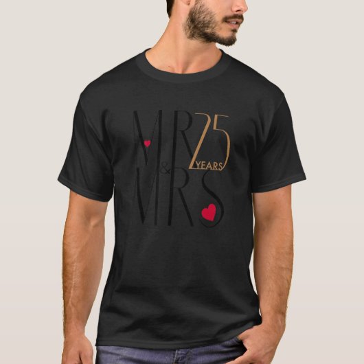 Getrouwd paar voor 25 jaar 25th Wedding Anniversa T-shirt (Voorkant)