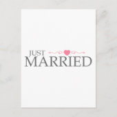 Getrouwd (Pink Heart Scroll) Aankondigingskaart (Voorkant)