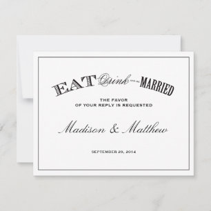 Getrouwd RSVP Ansichtkaart Kaartje