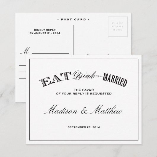 Getrouwd | RSVP Briefkaart (Voorkant / Achterkant)