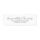 Getrouwd Script Naam Pas getrouwd Retouradres Labe Etiket (Voorkant)