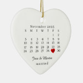Getrouwd Sieraad, Huwelijkscadeau, Huwelijksdatum Keramisch Ornament (Rechts)