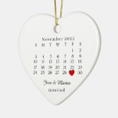 Getrouwd Sieraad, Huwelijkscadeau, Huwelijksdatum Keramisch Ornament (Links)