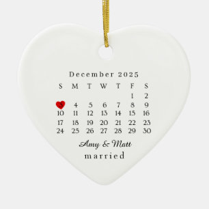 Getrouwd Sieraad, Huwelijkscadeau, Trouwdatum Keramisch Ornament