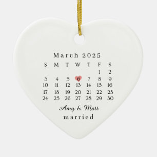 Getrouwd Sieraad, Huwelijkscadeau, Trouwdatum Keramisch Ornament