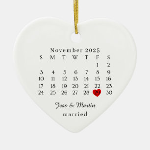 Getrouwd Sieraad, Huwelijkscadeau, Trouwdatum Keramisch Ornament