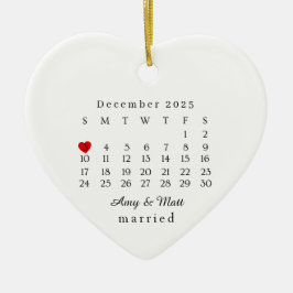 Getrouwd Sieraad, Trouwcadeau, Trouwdatum Keramisch Ornament