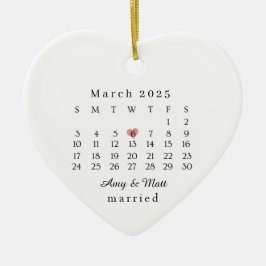 Getrouwd Sieraad, Trouwcadeau, Trouwdatum Keramisch Ornament