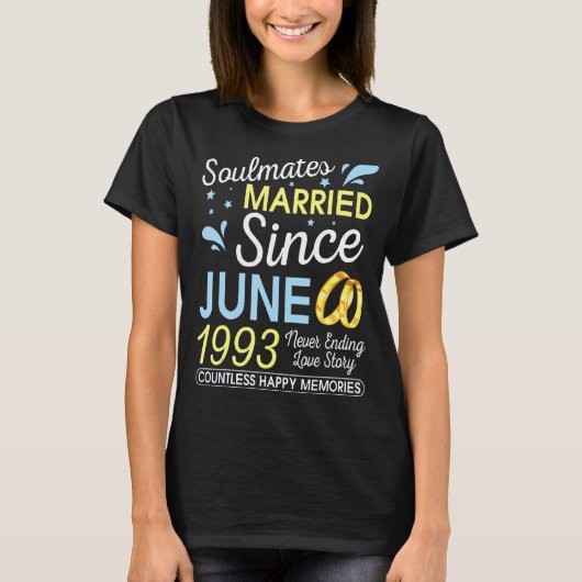 Getrouwd sinds juni 1993 nooit eindigend 29 jaar l t-shirt (Voorkant)