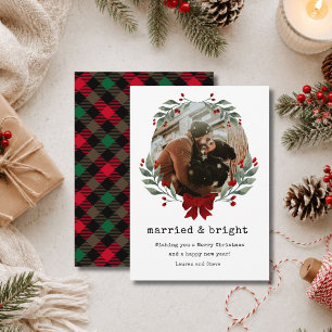 Getrouwd & Stralend Huwelijksfoto Kerstkaart