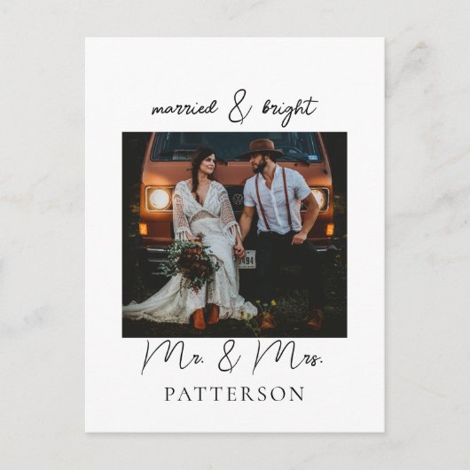 Getrouwd & Stralend Klantspecifieke Foto Vakantie  Feestdagenkaart (Voorkant)