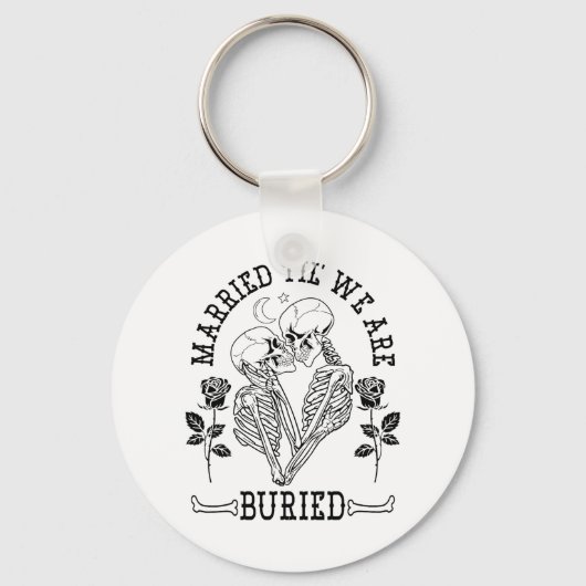 Getrouwd tot we begraven zijn Bruidegom Halloween Sleutelhanger (Voorkant)