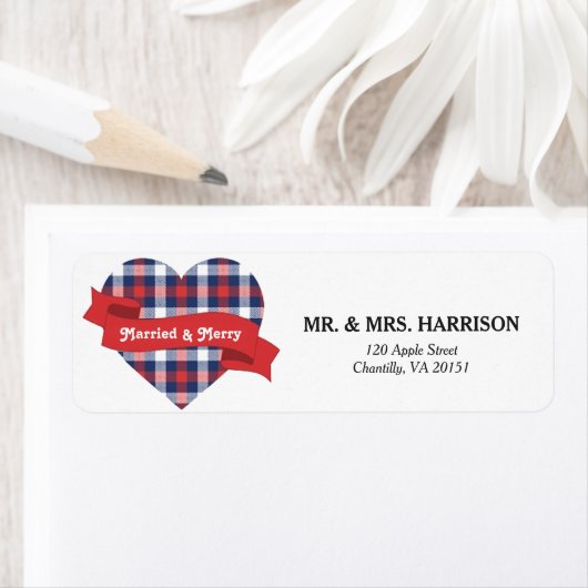 Getrouwd & Vrolijk adreslabel Etiket (Insitu)