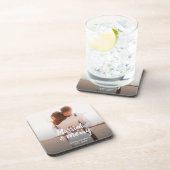 Getrouwd & Vrolijk Bruiloft Dank u Kerstmis Foto Bier Onderzetter (Rechterzijde)