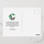 Getrouwd & Vrolijk Bruiloft Dank u Kerstmis Foto Folie Feestdagen Briefkaart (Achterkant)