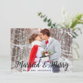 Getrouwd & Vrolijk Bruiloft Foto Kerst Kaart S (Staand voorkant)