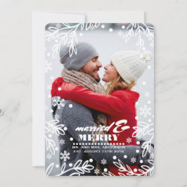 Getrouwd & Vrolijk. Custom Holiday Flat Photo Card Feestdagenkaart