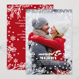 Getrouwd & Vrolijk. Custom Holiday Flat Photo Card Feestdagenkaart