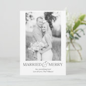 Getrouwd & Vrolijk Eenvoudig Eerste Kerstmis Kaart (Staand voorkant)