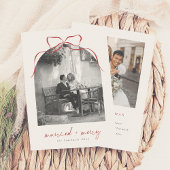 Getrouwd & Vrolijk Elegant Bow Arch Foto Kerst Feestdagenkaart