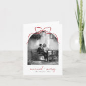 Getrouwd & Vrolijk Elegant Bow Arch Fotovakantie Feestdagen Kaart (Voorkant)