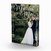 Getrouwd & Vrolijk Elegant Kerstmis Bruiloft Fotoblokken (Rechts)