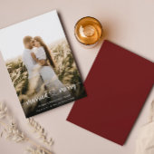 Getrouwd & Vrolijk Elegant Script Foto Kerstkaart Bedankkaart