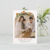 Getrouwd & Vrolijk  Foto Kerstmis Feestdagenkaart (Staand voorkant)