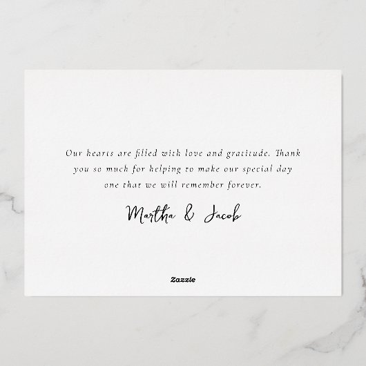 Getrouwd & Vrolijk Huwelijksfoto Echt Goud Folie Feestdagenkaart (Achterkant)