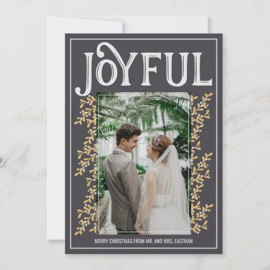 Getrouwd vrolijk kerstfeest fotokaart feestdagenkaart (Voorkant)