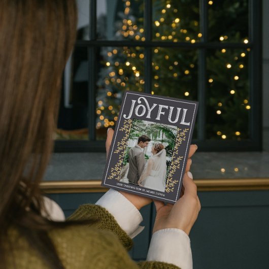 Getrouwd vrolijk kerstfeest fotokaart feestdagenkaart